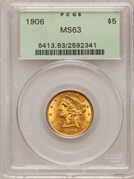 1906 $5 Liberty Half Eagle MS63